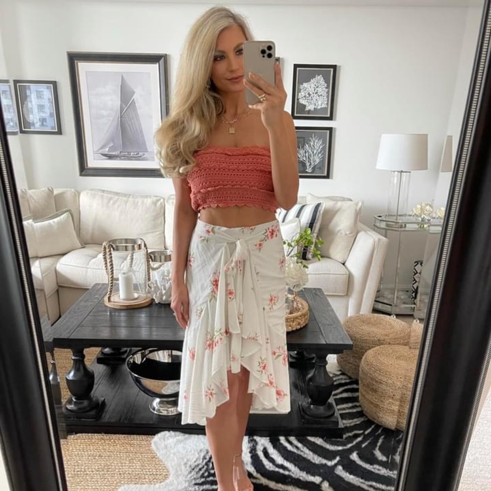 Floral ruffled skirt & top.